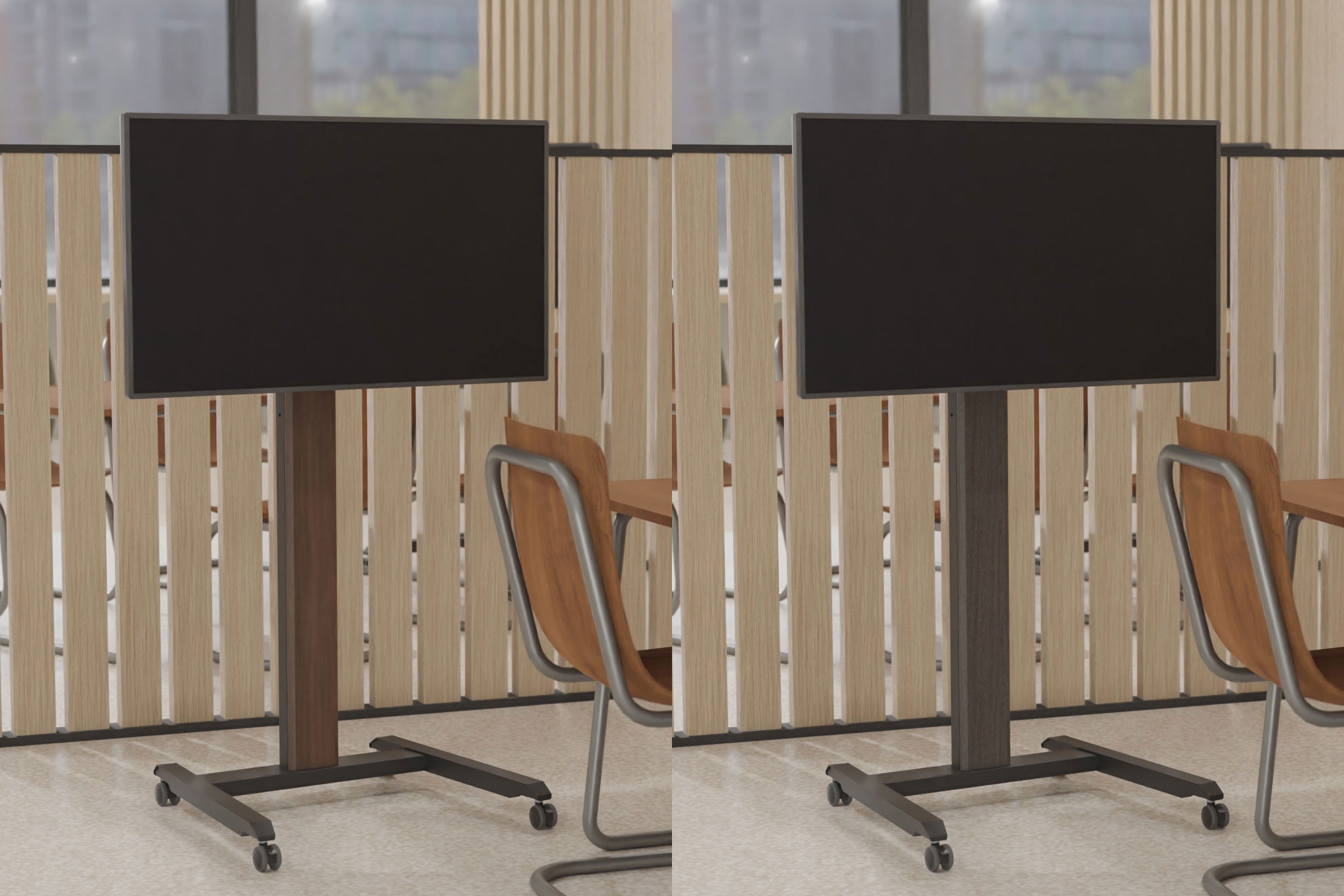 木目調カラー:左) ブラウン(BW)、右) ダークブラウン(DB)