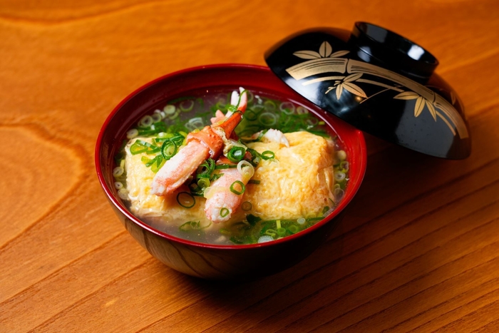 だし巻玉子 蟹と九条ネギの和風餡