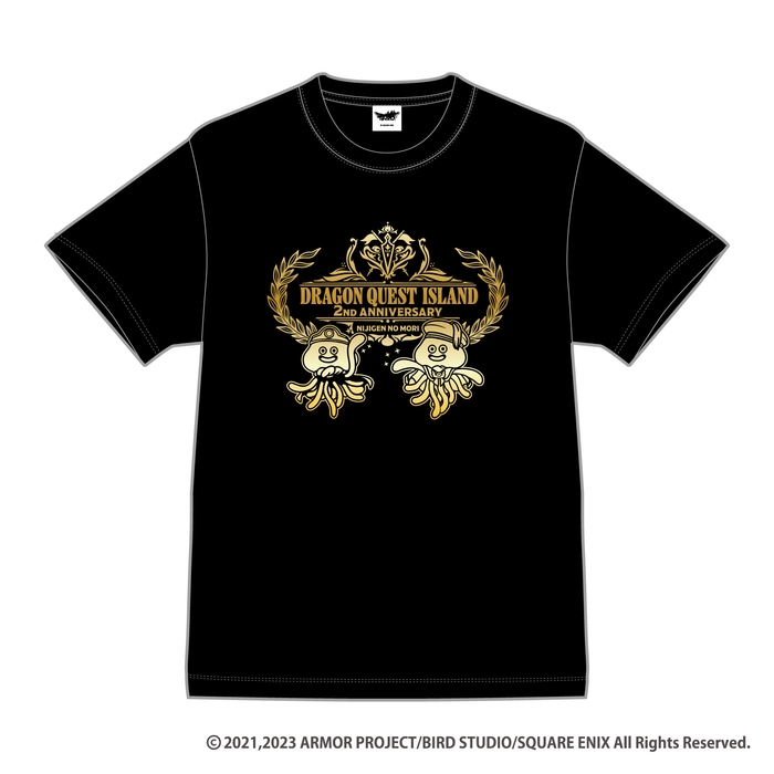 ▲新グッズ 「ドラゴンクエスト アイランド 2周年記念箔押しTシャツ」 3,300円(税込)