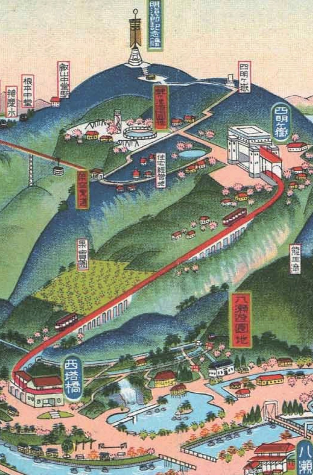 八瀬・比叡エリア山鳥瞰図