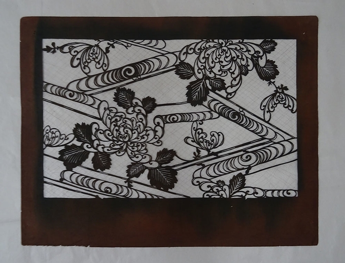 菊模様型紙(長板中形)(個人蔵)【通期】