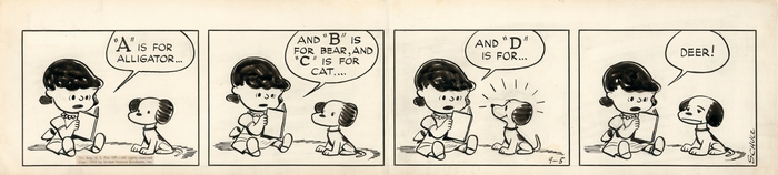 「ピーナッツ」複製原画 1952年9月5日 (C) Peanuts Worldwide LLC