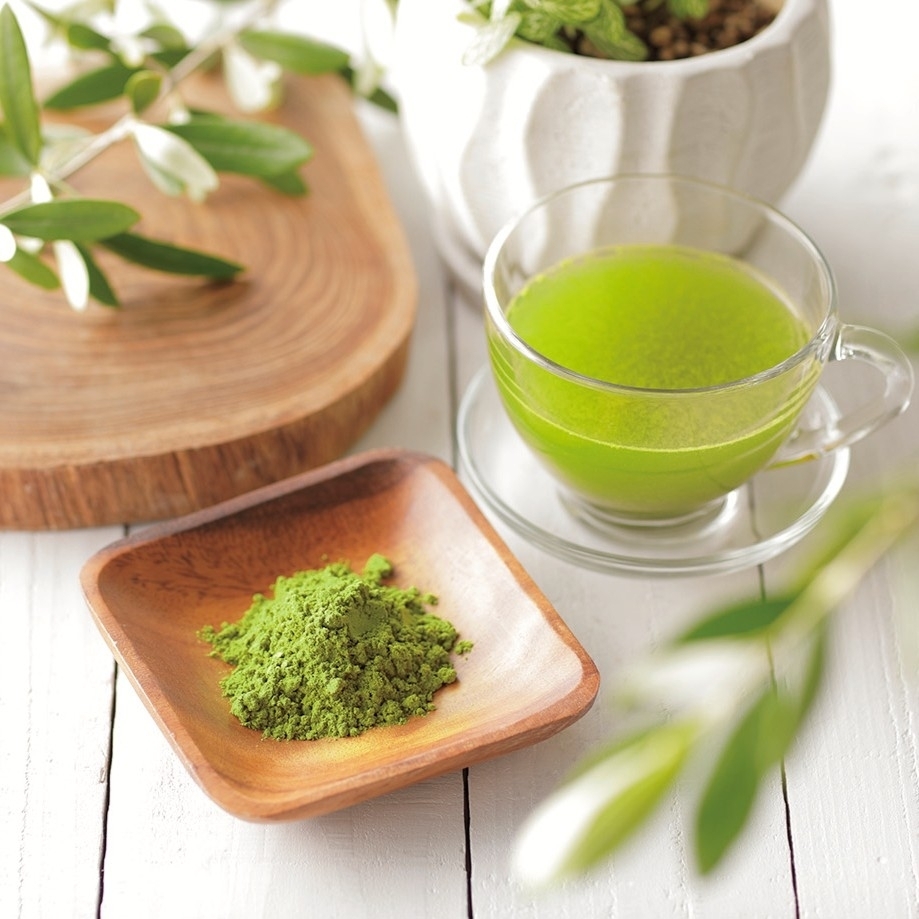 オリーブ葉を特殊製法にて粉末化、健康緑茶として活用