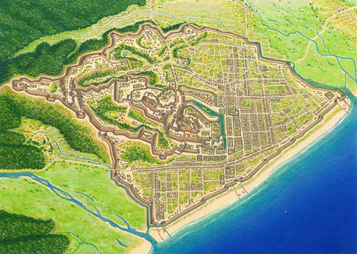 小田原城鳥瞰イラスト