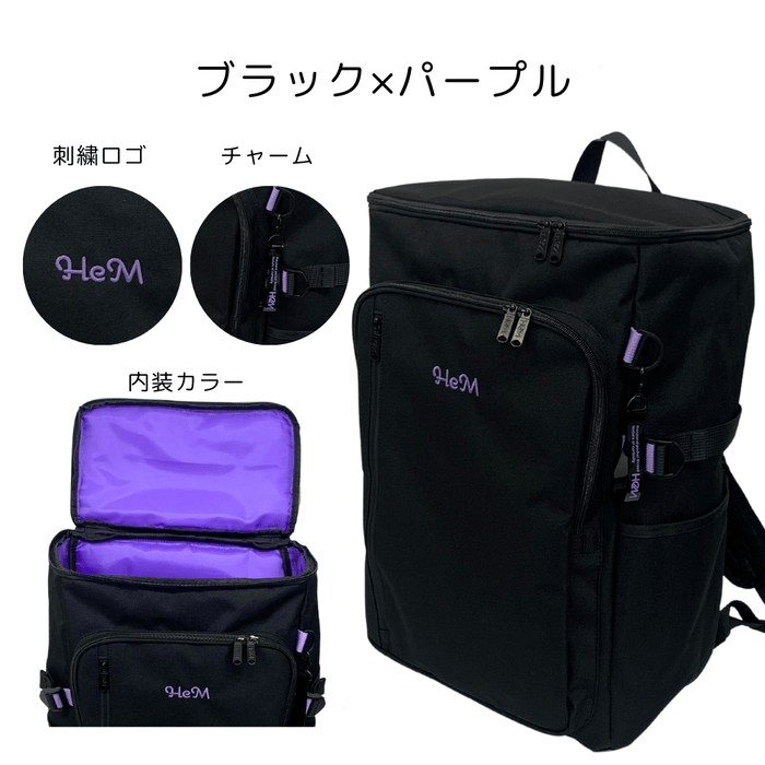 HeM ロビン・ボックス型 ブラック×パープル