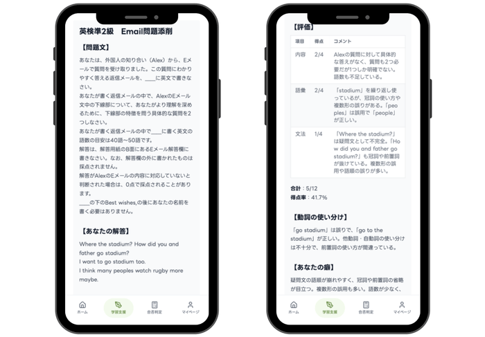 見やすい採点結果