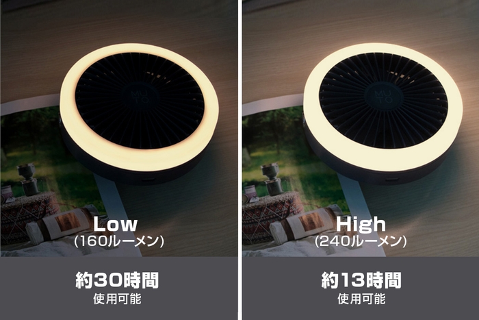 2段階で調節可能なLEDランタン