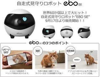 世界60か国以上で大ヒット！自走式見守りロボット「ＥＢＯ SE」！ ９月17日販売開始！