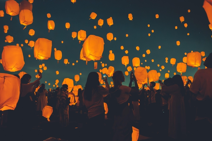 スカイランタンリリース風景4