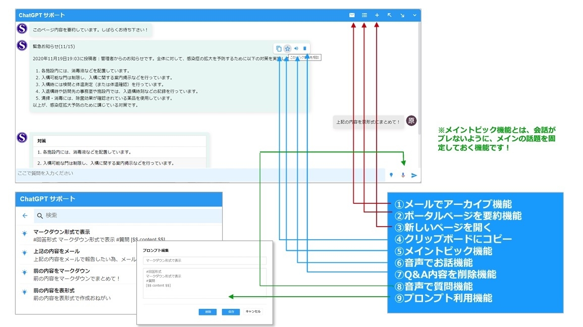サテライトAI.社内情報AI(ChatGPT対応)機能とは?(2)