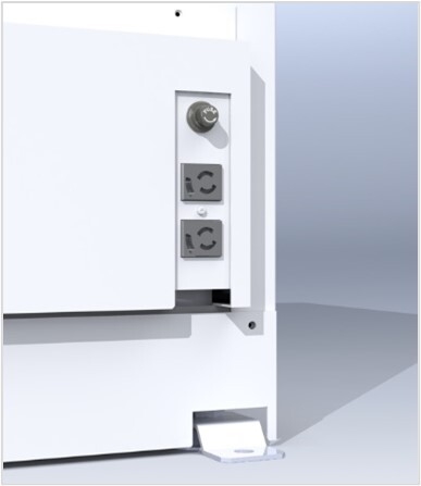 <出力部コンセント(装置右面下部)>