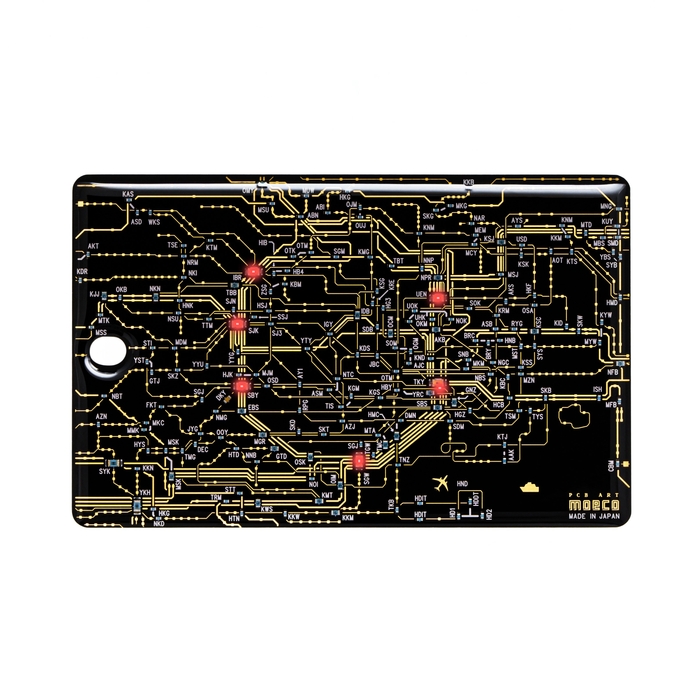 FLASH 東京回路線図 LED6 ICカードケース 黒