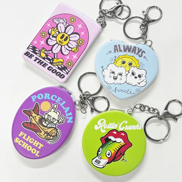 コンパクトミラーキーホルダー 各形状サンプル