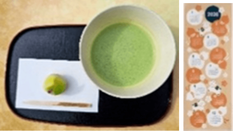 抹茶と上生菓子のセット ~午年カレンダー手ぬぐい付き~(イメージ)