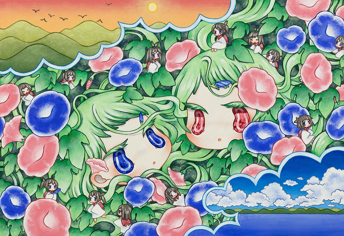 《朝と夕》(英題“Morning and evening”) 2024年 アクリル、キャンバス 50×72.7cm