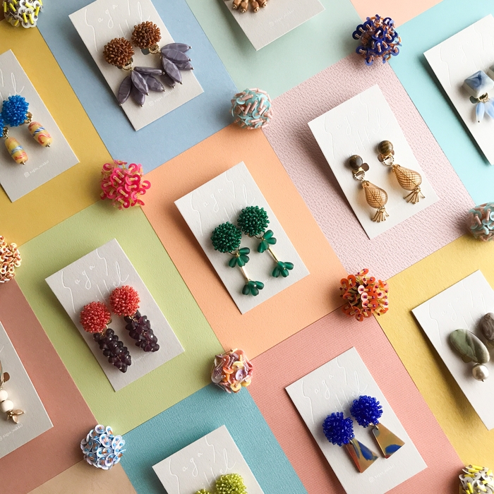 ヴィンテージ素材イヤリング by sagas mikkel