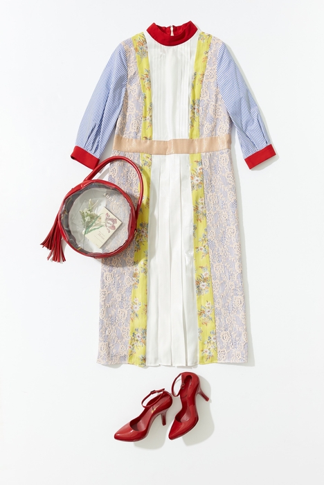 【パッチワークワンピース/ブルーミックス(税込46,200円)】