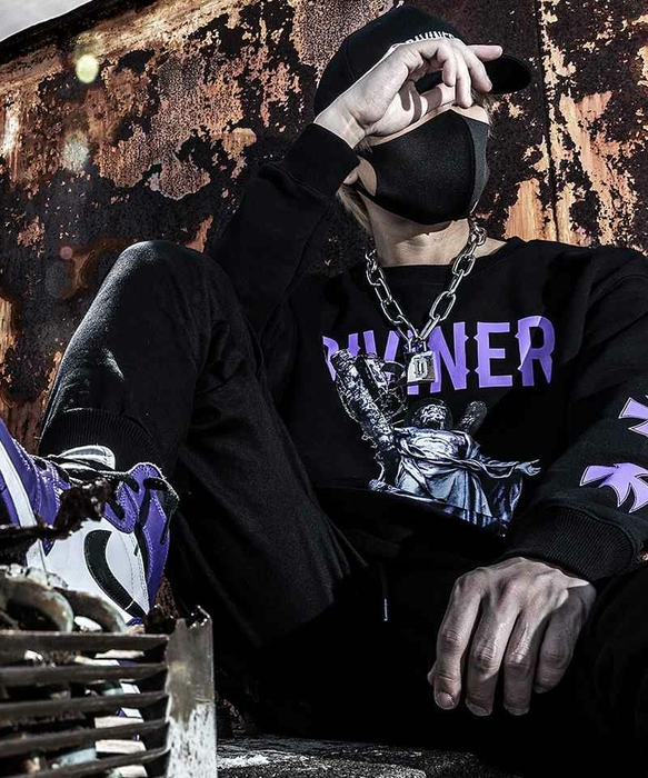 Judgment Sweat Shirt (ブラック×パープル