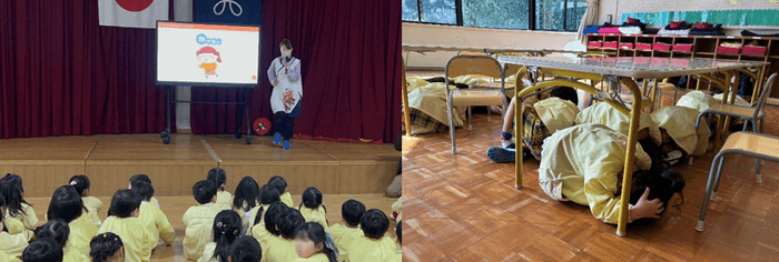 令和5年（2023年）11月実施の「地震・火災・避難訓練」の様子