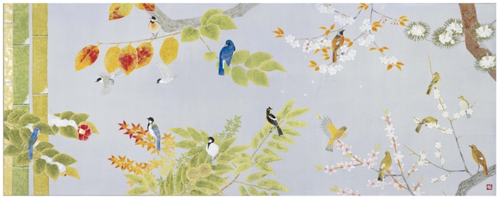 上村淳之「四季花鳥図」平成22年(2010)