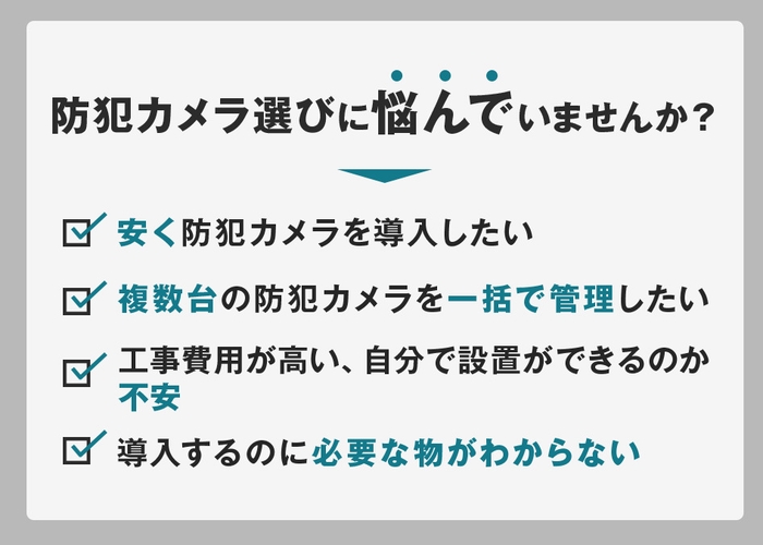 防犯カメラ選びに悩んでいませんか?