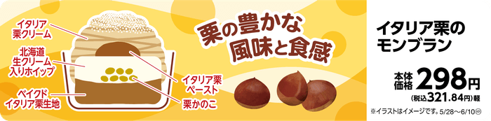 イタリア栗のモンブラン販促物(画像はイメージです。)