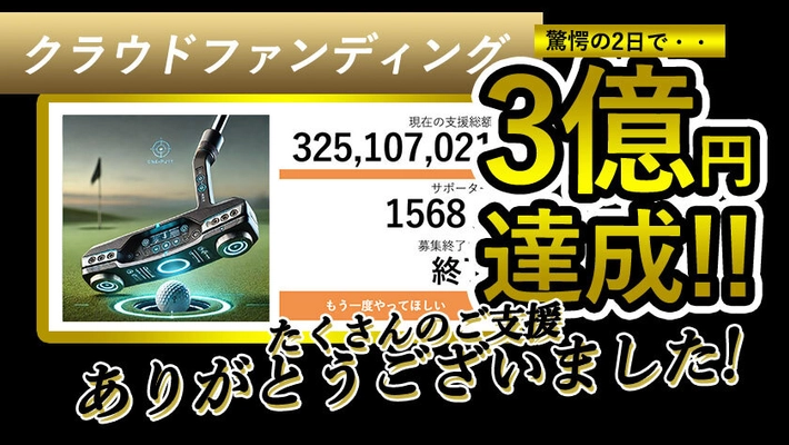 ゴルフショップウィザード、プロジェクト開始2日で 3億円突破した「絶対1パットで入るパター」を4月1日発売！