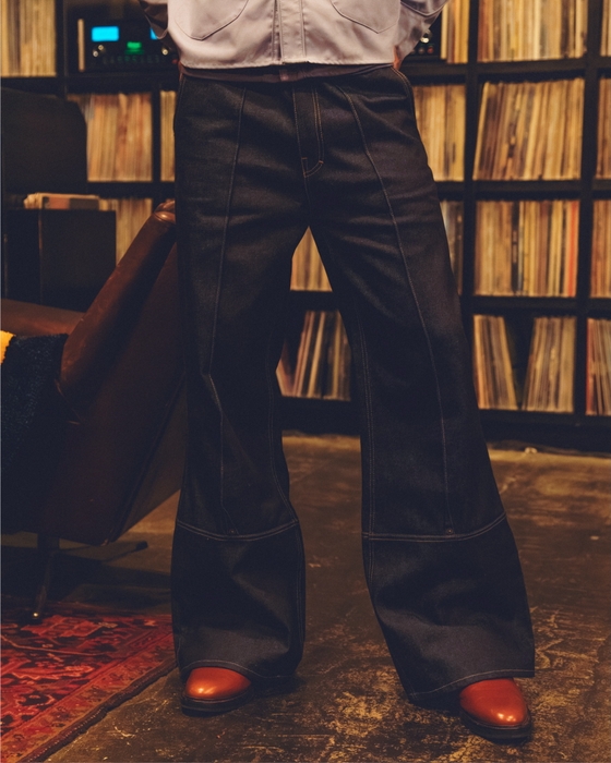 Raw Wark Semi- Flare Denim_ DEEP INDIGO