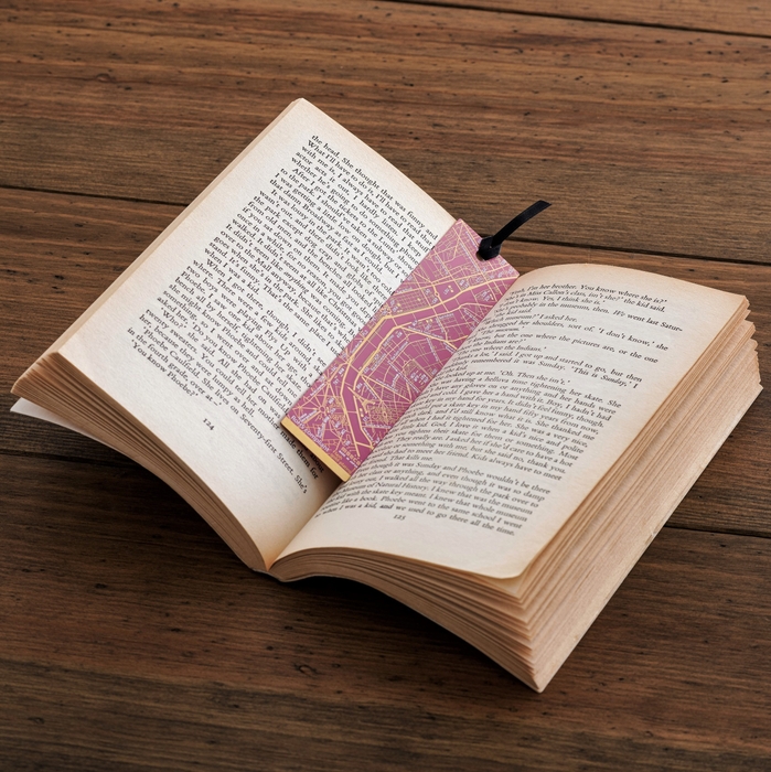 Paris回路地図 基板アート栞 ピンク