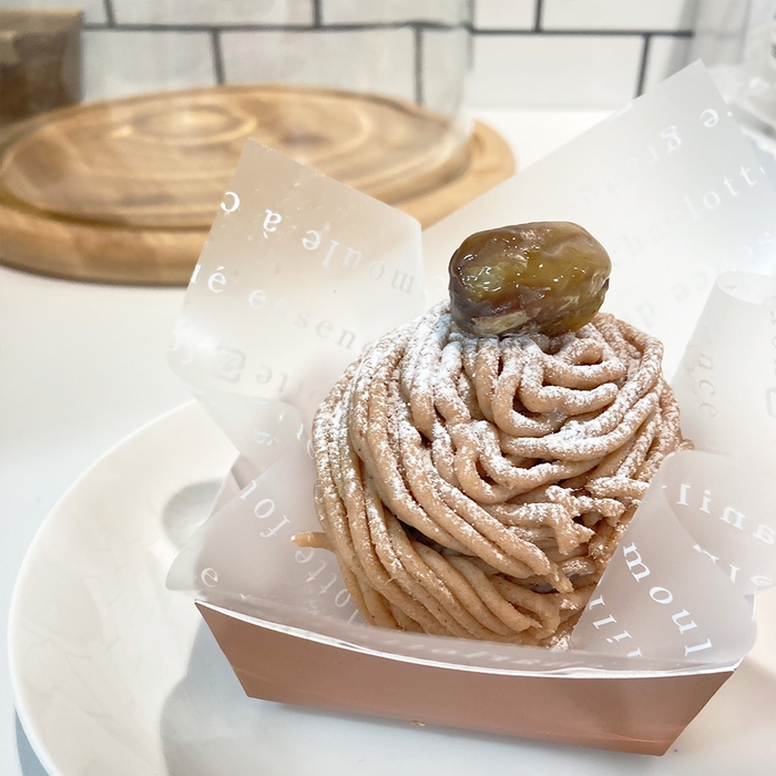 ▲自家製バウムクーヘンがベースの「モンブラン」(税込530円)