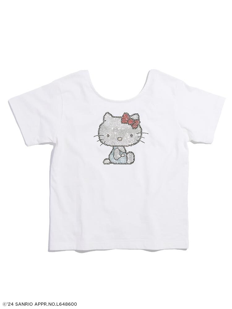 jouetie【ハローキティコラボ】jouetie×ハローキティ ラインストーンネックリボンTシャツ