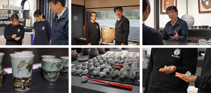 対談及び陶吉郎窯大堀工房 ギャラリー内の様子