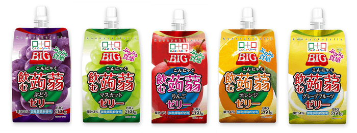 飲むBIG 飲む蒟蒻ゼリー(ぶどう、マスカット、りんご、オレンジ、グレープフルーツ)