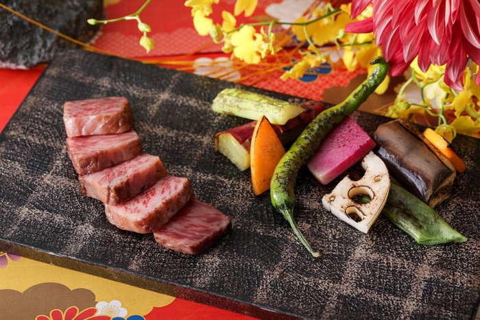 能登牛 サーロイン／本日の焼き野菜　