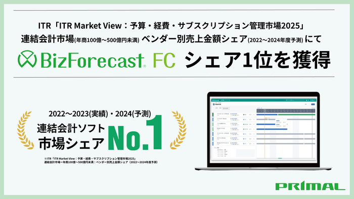 「BizForecast FC連結決算・連結会計」市場シェア1位獲得