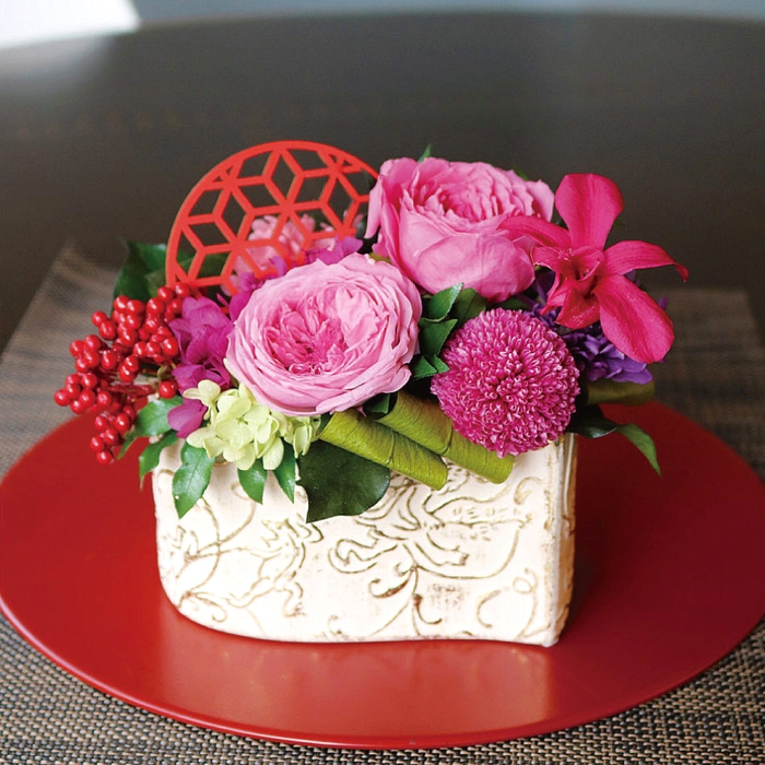 天花 迎春アレンジ-24