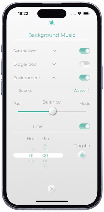 専用アプリ『Mood Pan Plus』 BGM画面