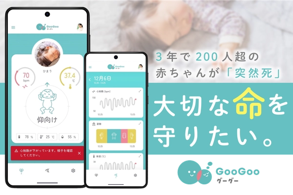 赤ちゃんの心拍×体動をアラートする デバイス＆アプリ「GooGoo」 開発＆普及に向けたプロジェクトをCAMPFIREで9月1日に開始