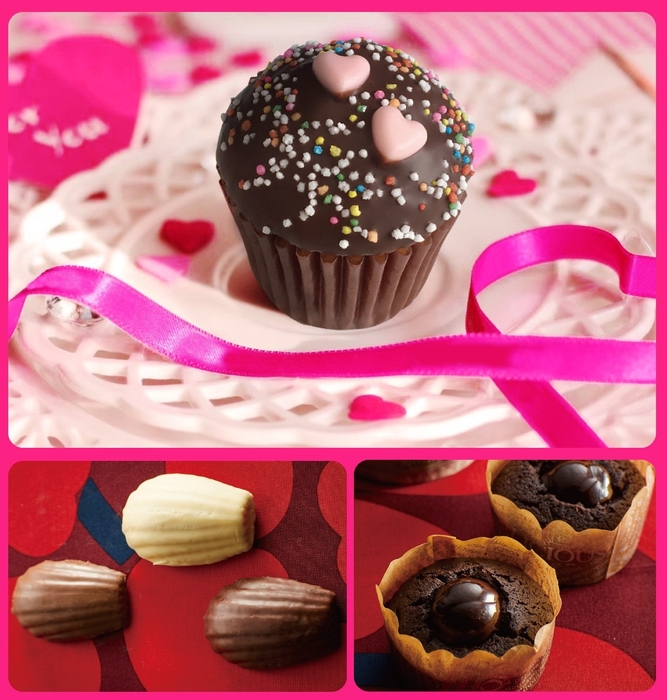 カップケーキ(シャイニーハート) ショコラマドレーヌ フォンダンショコラ