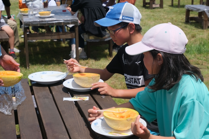 ゴール後の夕張メロン(半玉)