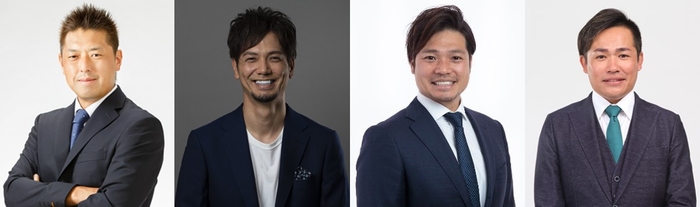 講師を務める福岡ソフトバンクホークス元選手、左から柴原 洋氏・新垣 渚氏・吉村 裕基氏・森福 允彦氏