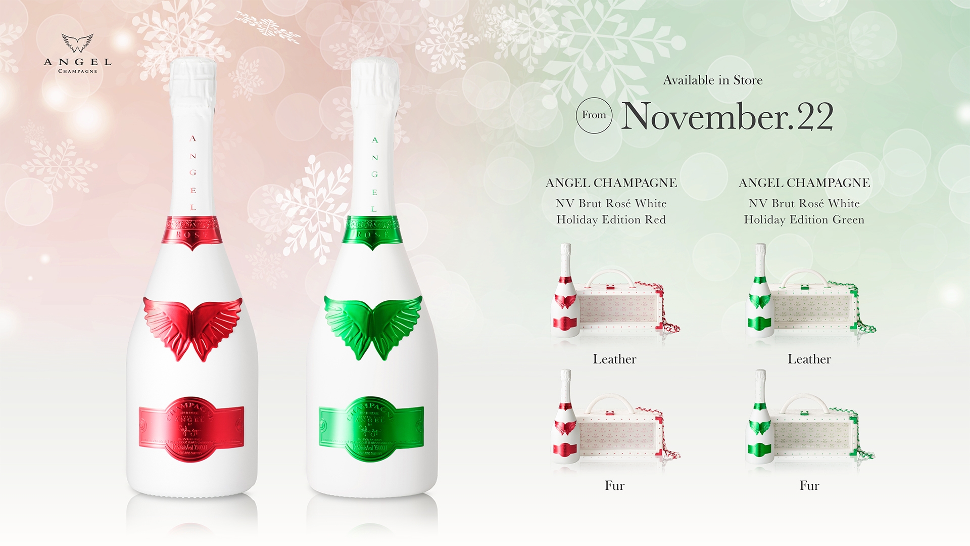 NV Brut Rose White Holiday Edition Red/NV Brut Rose White Holiday Edition Green