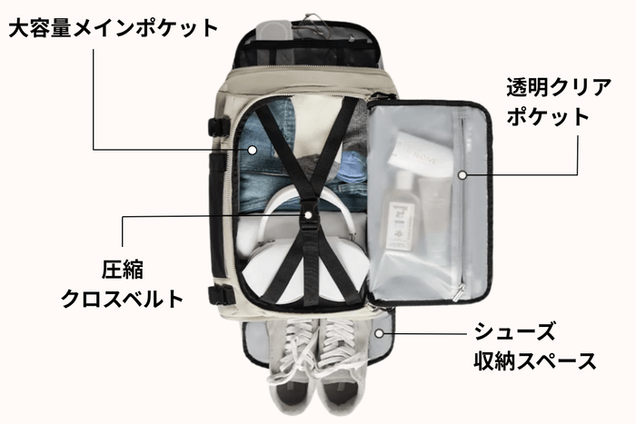 大容量メインポケット