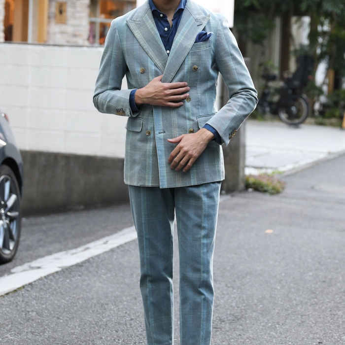 Plaid ブリーチ加工でチェックが出現するオリジナルデニム