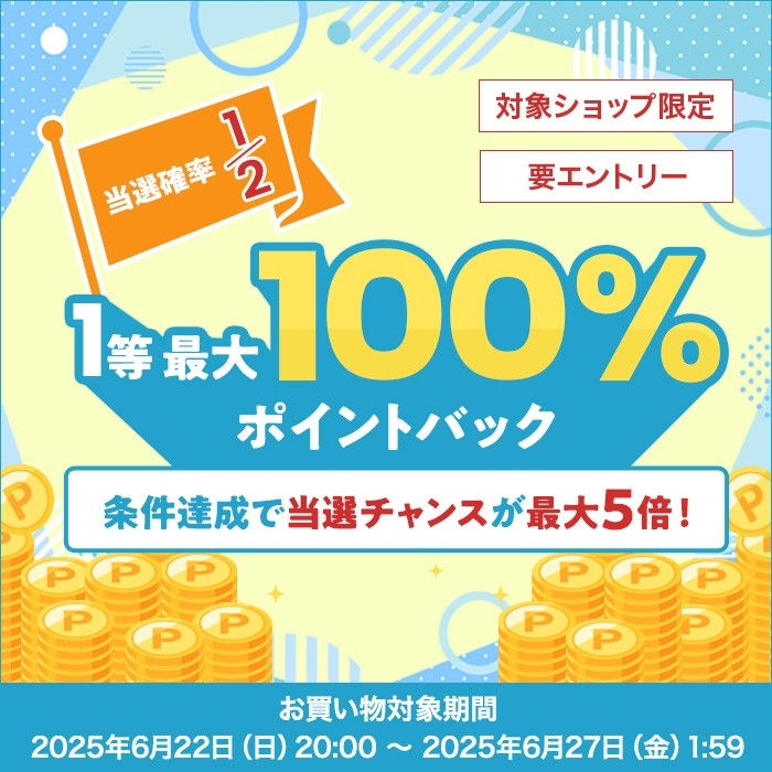 抽選で最大100%ポイントバック