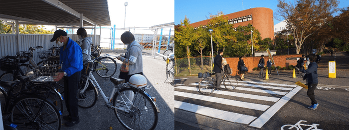 昨年の「安全な通学と自転車の整備点検」の様子