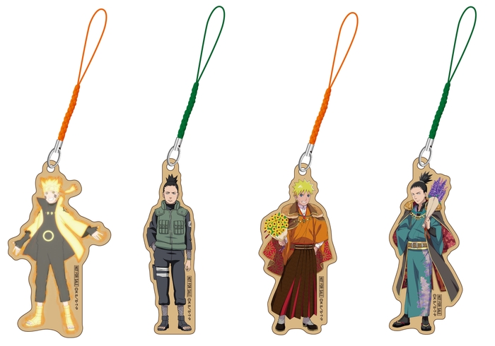 描き下ろしイラストを含む4種類の木製ストラップ