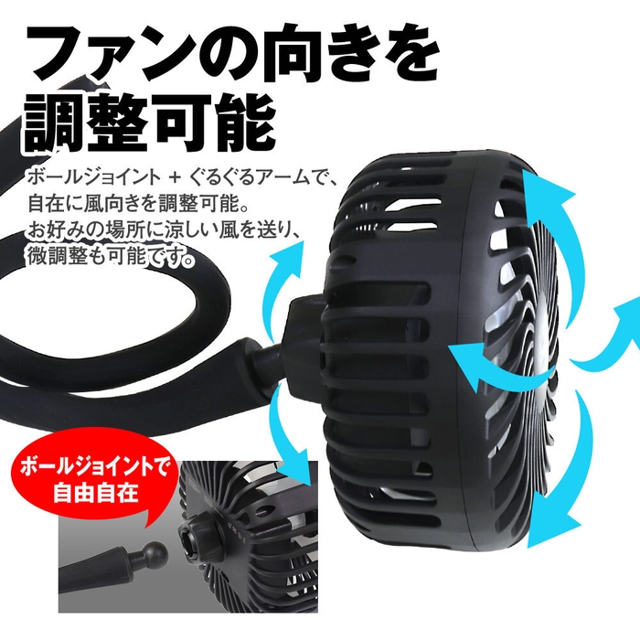 ファンの向きを調整可能