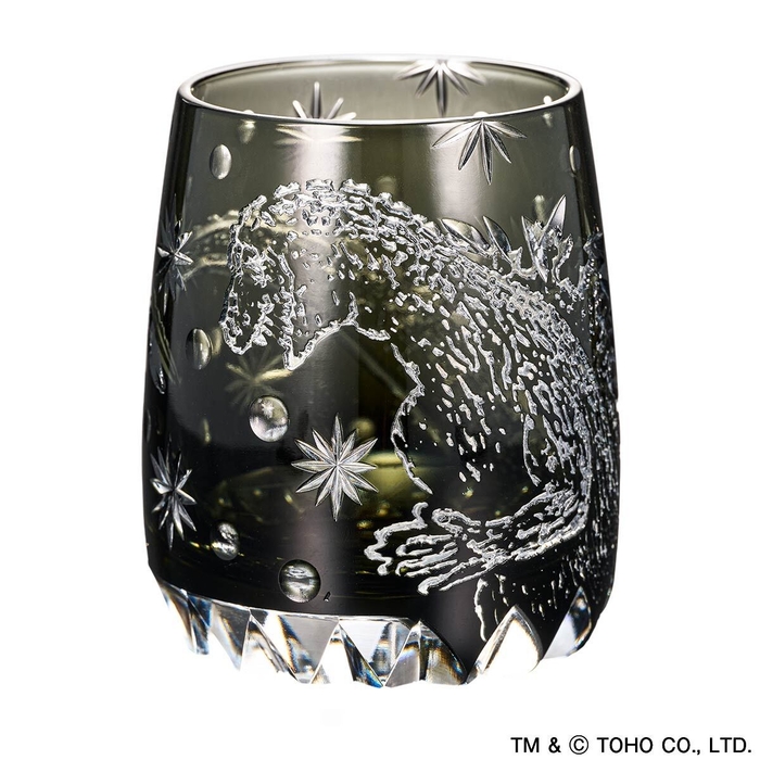 ゴジラ江戸切子グラスカット1