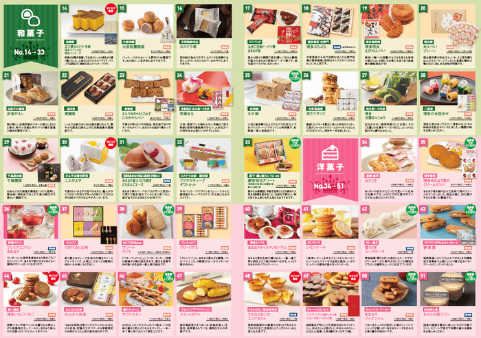 エントリー商品一覧 ※洋菓子/和菓子抜粋
